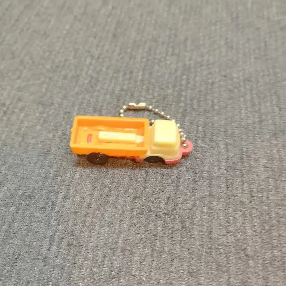 Miniature Orange Truck Keychain Charm Toy Collectible Bag Accessory